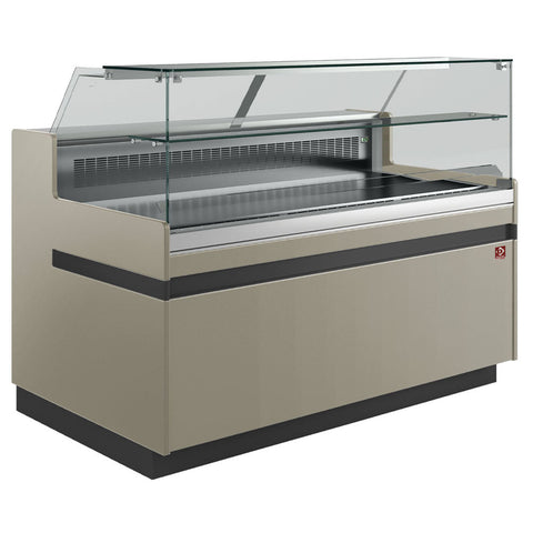 Diamond VB10XC2/R2 Flat Glass Taupe Refrigerated Serveover Counter, 2538mm