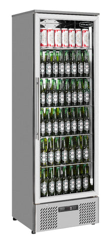 Sterling Pro Green SP110-STS Single Door Stainless Steel Upright Bottle Cooler, 293 Litres