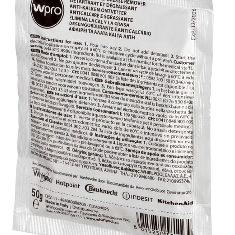 Wpro C00424828 Washer & Dishwasher Limescale Remover