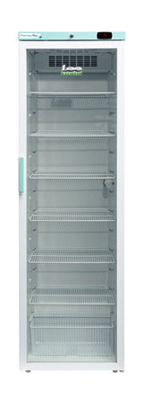 LEC Medical PPGR400BT Glass Single Door Pharmacy Plus Bluetooth Enabled Upright Refrigerator, 400 Litres