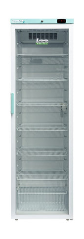 LEC Medical PPGR400BT Glass Single Door Pharmacy Plus Bluetooth Enabled Upright Refrigerator, 400 Litres
