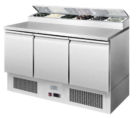 Ice-A-Cool ICE3853GR 3 Door Refrigerated Saladette Preparation Counter 380 Litres