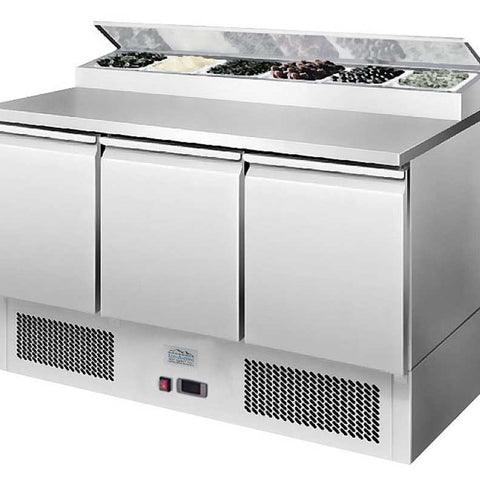 Ice-A-Cool ICE3853GR 3 Door Refrigerated Saladette Preparation Counter 380 Litres