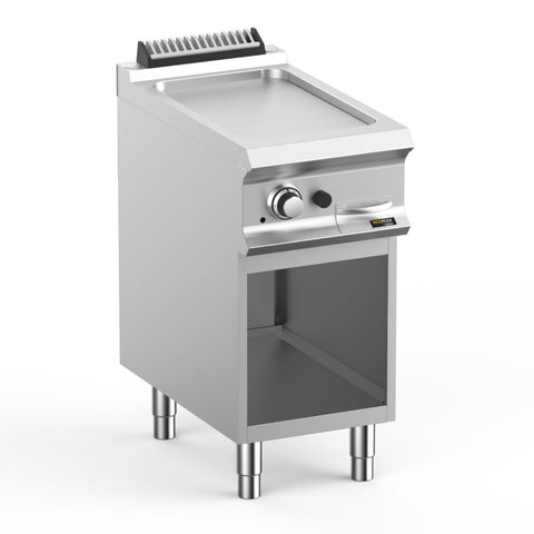 Hobart Ecomax HEFTBG74AL Smooth Griddle on Open Cupboard, 7kW