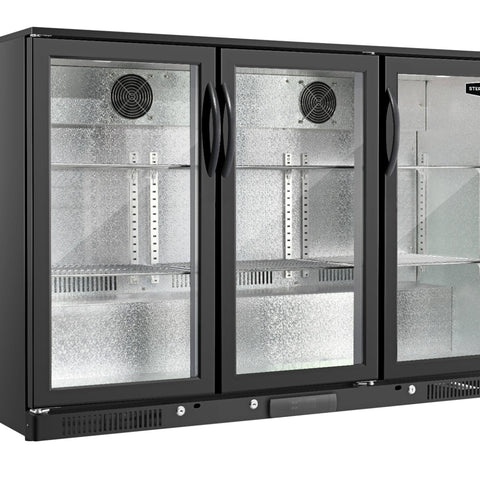 Sterling Pro Green SP3HC-BH Hinged Triple Door Bottle Cooler, 274 x 330ml Bottles