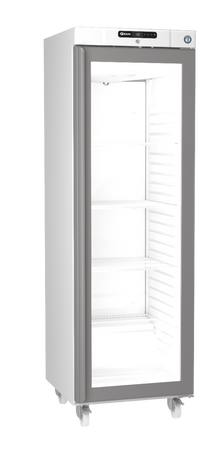 Hoshizaki Compact FG420 L-C DR G U Glass Single Door Stainless Steel Upright Display Freezer, 343 Litres