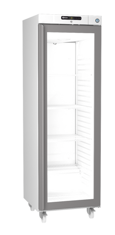 Hoshizaki Compact FG420 L-C DR G U Glass Single Door Stainless Steel Upright Display Freezer, 343 Litres