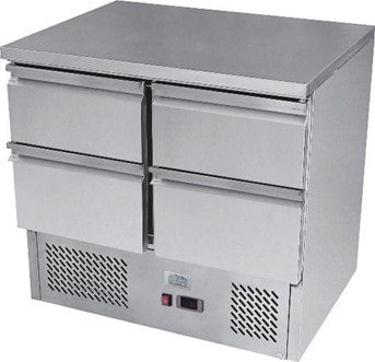 Ice-A-Cool ICE3820GR 2 Door 4 Drawers Undercounter Fridge, 300 Litres