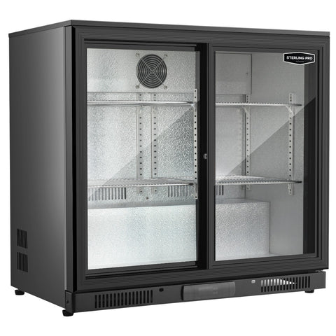 Sterling Pro Green SP2HC-BS Sliding Double Door Bottle Cooler, 180 x 330ml Bottles