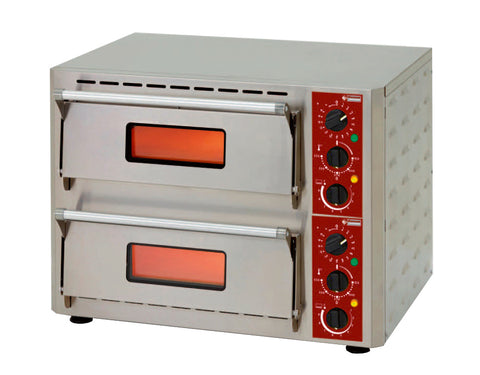 Diamond PIZZA-QUICK/43-2C Electric Twin Deck Pizza Oven, 2 x 1 Pizzas 430mm