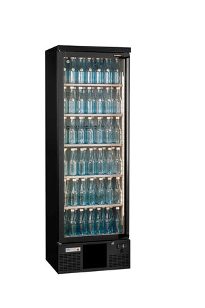 Gamko MG3/300LG Maxiglass Left Hand Hinged Glass Single Door Upright Bottle Cooler, 300 Litres