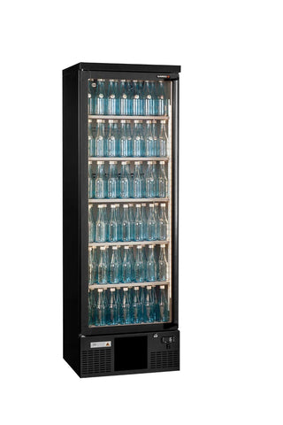 Gamko MG3/300LG Maxiglass Left Hand Hinged Glass Single Door Upright Bottle Cooler, 300 Litres