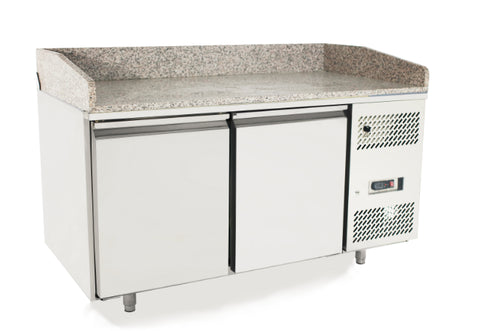 Atosa EPF3495GR 2 Door Granite Top Pizza Preparation Counter Fridge, 250 Litres