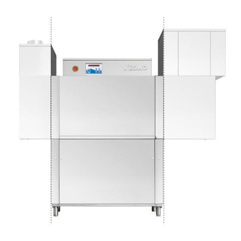 Kromo RK1010E Compact Rack Conveyor Dishwasher 66–100 Racks/Hour, 500x500mm Basket