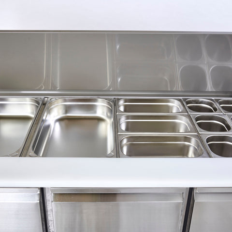 Sterling Pro Cobus SPU300SL 3 Door Saladette Hinged Lid & Chop Board, 368 Litres