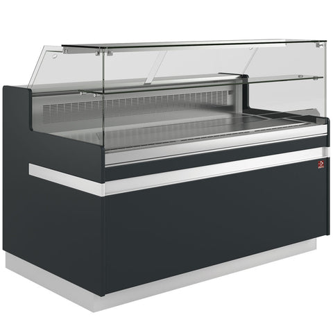 Diamond VB13XA1/R2 Flat Glass Black Refrigerated Serveover Counter, 1738mm