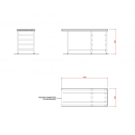 Hobart SCR1650 Outlet Single Rack Table