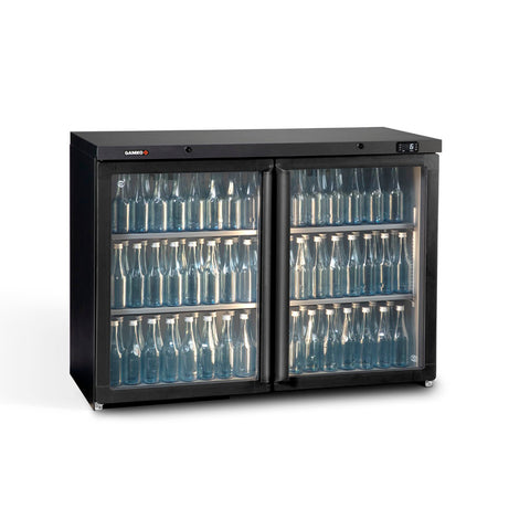 Gamko MG3/275G Maxiglass Hinged Glass Double Door Undercounter Bottle Cooler, 275 Litres