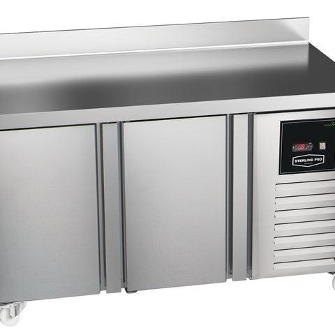 Sterling Pro Green SNI-7-135-20-SB 2 Door Counter Freezer with 100mm Splashback, 290 Litres