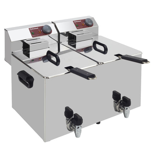Diamond EF82-KN Double Basket Countertop Electric Fryer, 7kW