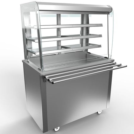 Moffat Versicarte Pro VC3RDTR Refrigerated Display, Open Front Size 3 with 3 Shelves & Chilled Well with Tray Rail Package