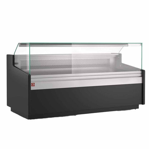 Diamond ATL/13-AV-B5 Black Ventilated Serveover Counter with Understorage