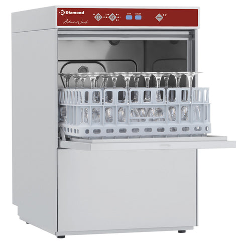 Diamond D281/6B 400mm Basket Glasswasher with Break Tank & Anti-pollution Device, 16 Pint Capacity