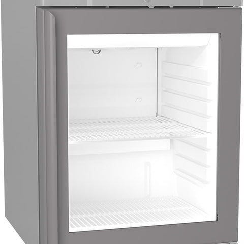 Hoshizaki Compact KG220 R-DR G U Glass Single Door Stainless Steel Undercounter Display Fridge, 123 Litres