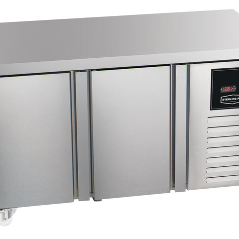 Sterling Pro Green SNI-7-135-20-NS 2 Door Counter Freezer Plain Top, 290 Litres