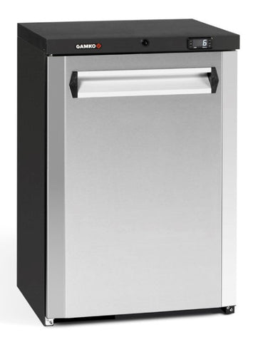 Gamko MG3/150LCS Maxiglass Left Hand Hinged Stainless Steel Front Single Door Undercounter Bottle Cooler, 150 Litres