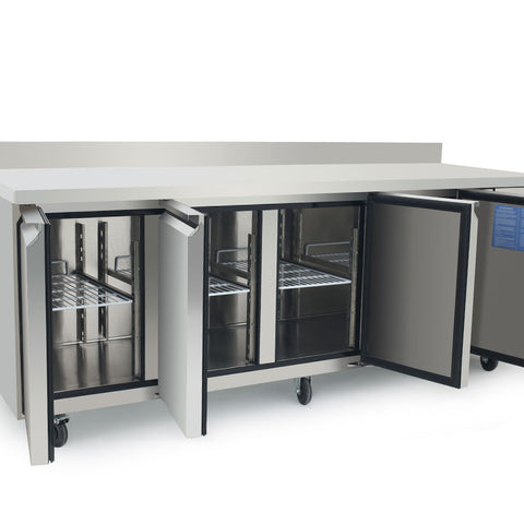 Atosa EPF3442HDSB 4 Door Preparation Counter Fridge with Splash Back, 510 Litres