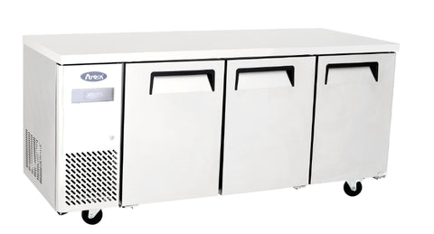 Atosa YPF9047GR Three Door Stainless Steel Undercounter Freezer, 470 Litres