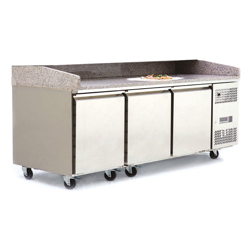 Atosa EPF3485GR 3 Door Pizza Preparation Counter Fridge, 357 Litres