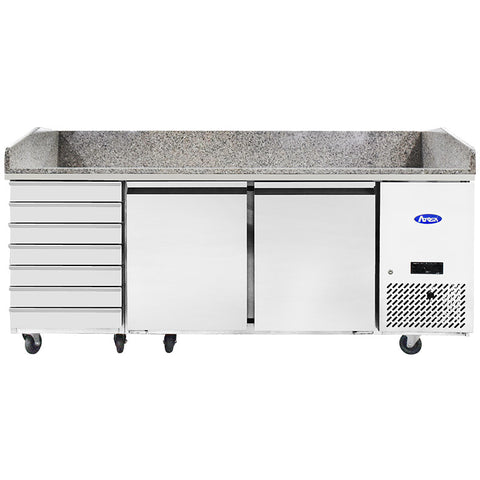 Atosa EPF3480GR Two Door + 7 Drawer Salad Prep Counter Table 250 Litres