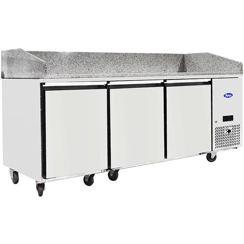 Atosa EPF3485GR + VRX2000/330 3 Door Pizza Preparation Counter Fridge with VRX Unit & GN Pans, 375 Litres