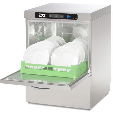 DC OXD50AD Optima Range 500mm Basket Frontloading Commercial Dishwasher with Break Tank & Drain Pump - 18 Plates