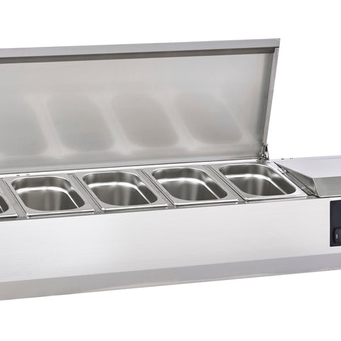 Sterling Pro Cobus SPT1200-330-SS Topping Well with Stainless Steel Lid, 5 x GN1/4