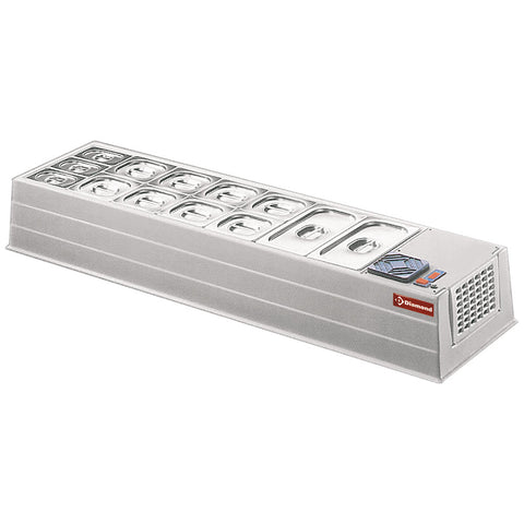 Diamond MIDI-R6 Stainless Steel Refrigerated Topping Unit, 7 x 1/3 GN Pans