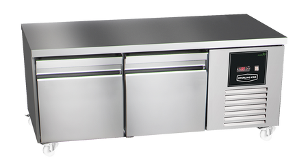Sterling Pro Green SPI-B-135 2 Door Stainless Steel Low-Height Fridge Counter, 2 x 2/3 Drawers