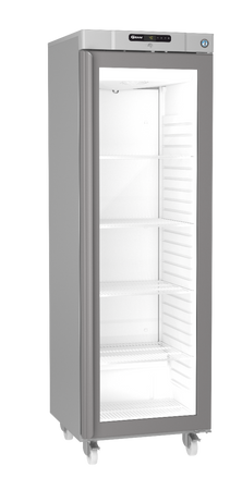 Hoshizaki Compact KG420R C DR G U Glass Single Door Stainless Steel Upright Display Refrigerator, 343 Litres