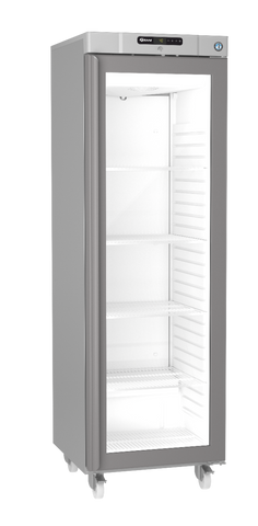 Hoshizaki Compact KG420R C DR G U Glass Single Door Stainless Steel Upright Display Refrigerator, 343 Litres