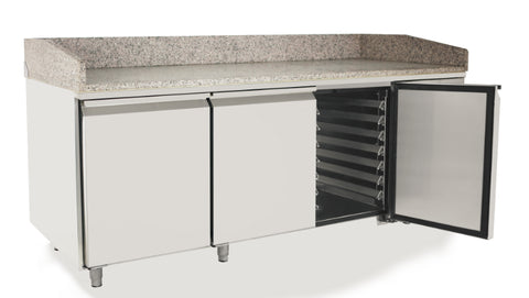 Atosa EPF3485GR 3 Door Pizza Preparation Counter Fridge, 357 Litres