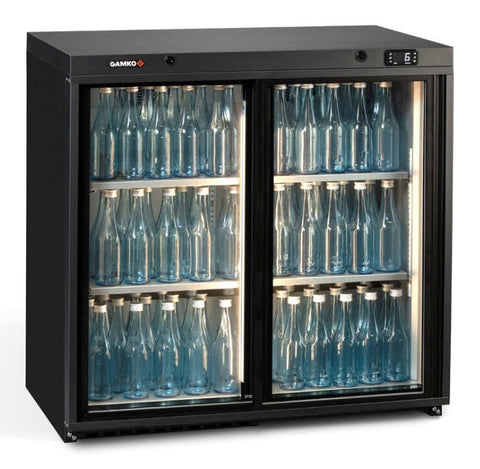 Gamko MG3/250SD Maxiglass Sliding Glass Double Door Undercounter Bottle Cooler, 250 Litres