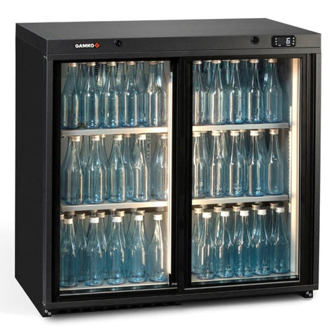 Gamko MG3/250SD Maxiglass Sliding Glass Double Door Undercounter Bottle Cooler, 250 Litres