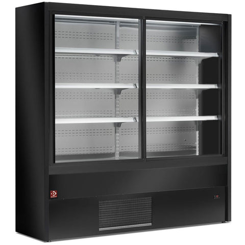 Diamond PD15/B5-R2 Black Refrigerated Multideck with Glass Sliding Doors, 1500mm