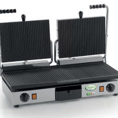 Fama PDR3000 Double Ribbed Panini Grill, 3.5kW