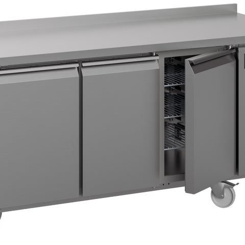 Hoshizaki Premier K 3 A5 DL DL DR C U 3 Door Stainless Steel Refrigerated Counter with Splashback, 463 Litres
