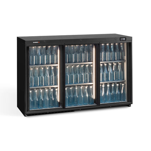 Gamko Maxiglass MG3/315SD Maxiglass Sliding Glass Triple Door Undercounter Bottle Cooler, 315 Litres