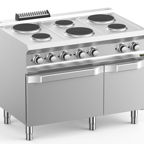 Hobart Ecomax HEPR711FE 6 Round Plate Hob with Electric Oven, 17.6kW