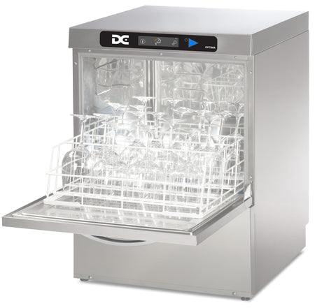 DC OXG50AISD Optima Range 500mm Basket Frontloading Commercial Glasswasher with Break Tank, Integral Softener & Drain Pump - 30 Pint Capacity